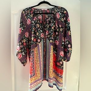 Beautiful Johnny Was Blouse, Silk. Size XL